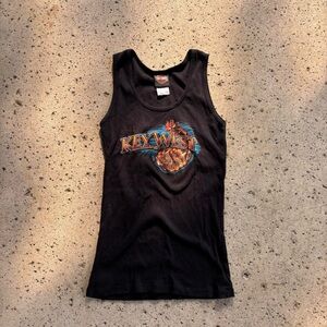 Harley-Davidson Black Tank Top with Colorful Key West Design